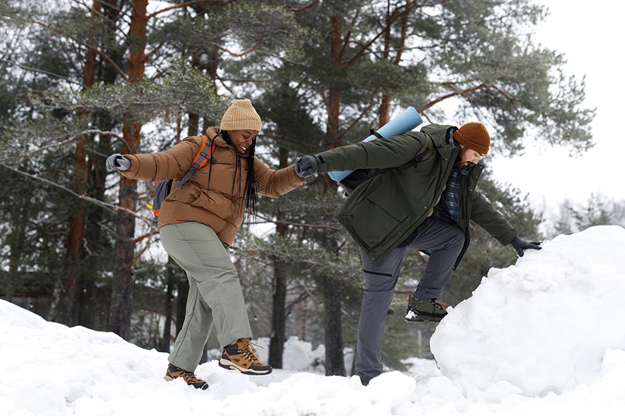 Andar nieve sin raquetas dificil